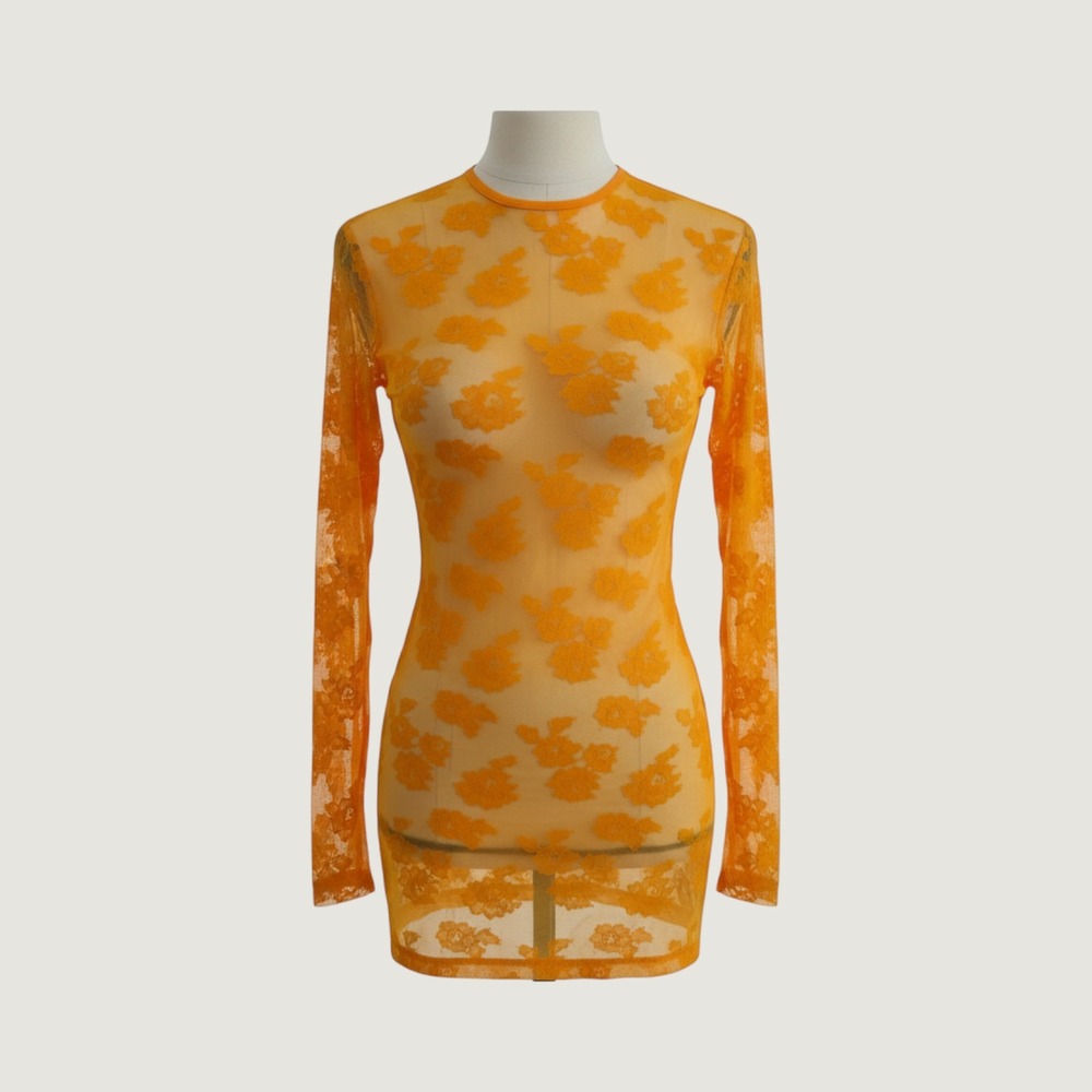 Savage X Fenty Lingerie Set Women Small Orange New Floral Lace Open Back Mini - Picture 2 of 10